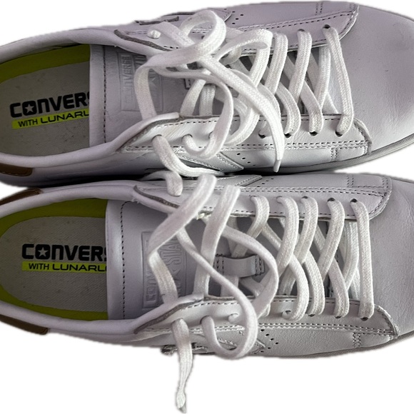 Converse Pro Leather Metallic Low Top Sneakers White and Gold Size 8 - Picture 6 of 7